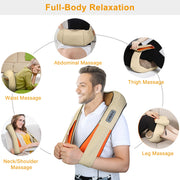 1Pc Neck Shoulder Massager Electric Back Massage Cape With Heat Deep Tissue 3D Kneading Massage Neck Waist Shiatsu Massager Pillow For Muscles  Relaxatio In Car Office And Home