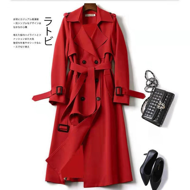 Double-breasted Mid-length Tie Trench Coat