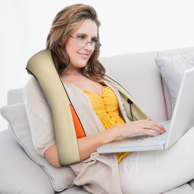 1Pc Neck Shoulder Massager Electric Back Massage Cape With Heat Deep Tissue 3D Kneading Massage Neck Waist Shiatsu Massager Pillow For Muscles  Relaxatio In Car Office And Home