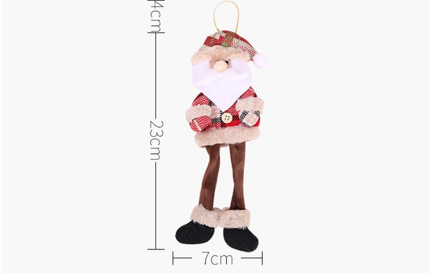 Christmas Tree Ornaments Doll Plaid Cloth Pendant