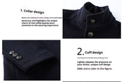 Solid Color Casual Men's Woolen Coat
