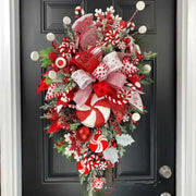Christmas Wreath Candy Upside Down Tree  Window Door Wall Hanging Decoration