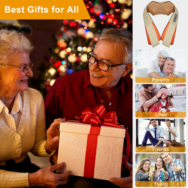 1Pc Neck Shoulder Massager Electric Back Massage Cape With Heat Deep Tissue 3D Kneading Massage Neck Waist Shiatsu Massager Pillow For Muscles  Relaxatio In Car Office And Home