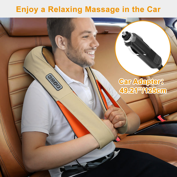 1Pc Neck Shoulder Massager Electric Back Massage Cape With Heat Deep Tissue 3D Kneading Massage Neck Waist Shiatsu Massager Pillow For Muscles  Relaxatio In Car Office And Home
