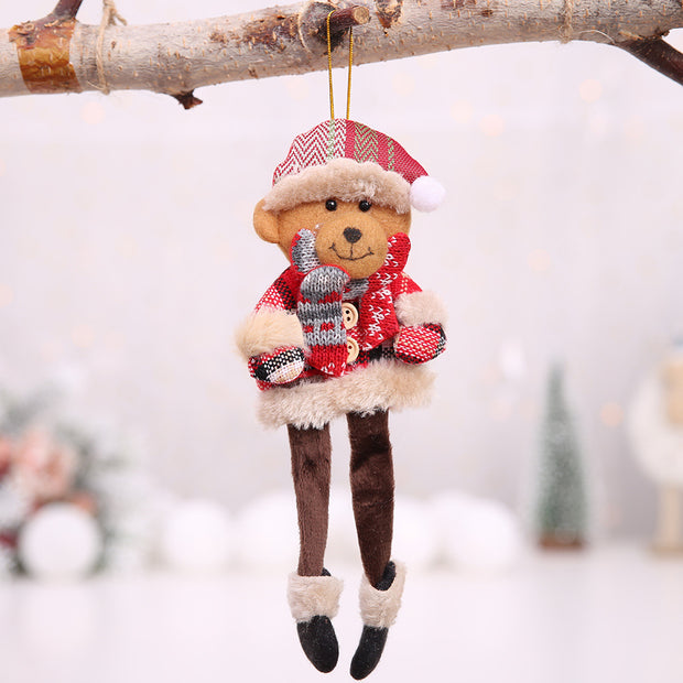 Christmas Tree Ornaments Doll Plaid Cloth Pendant
