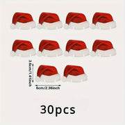 10 Pcs Lot Paper Red Christmas Hat Wine Champagne Tipple Cup Card Christmas Party