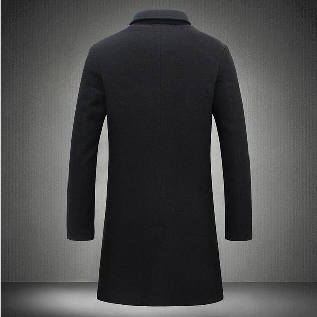 Men's Mid-length Trench Coat Fall Winter Slim Pockets