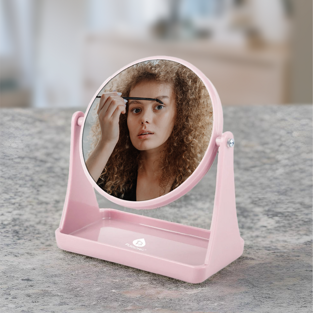 Dual Side Mirror With Organizer Tray