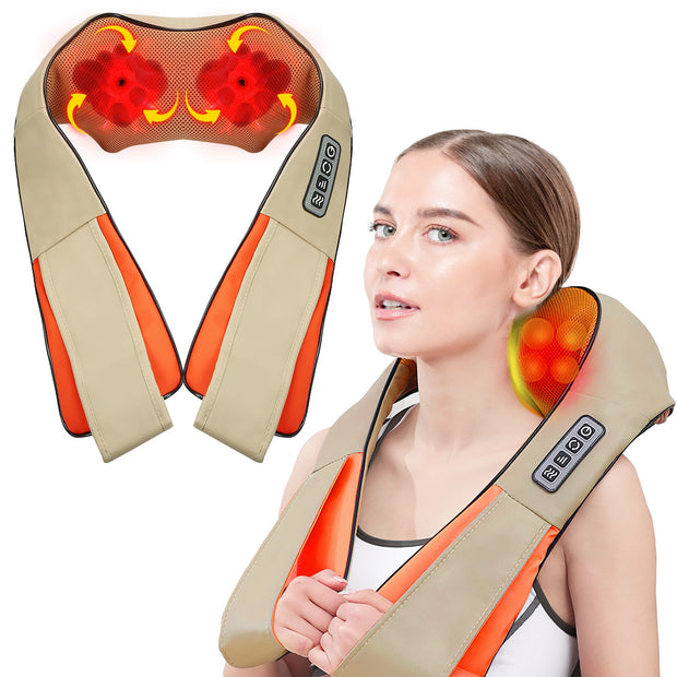 1Pc Neck Shoulder Massager Electric Back Massage Cape With Heat Deep Tissue 3D Kneading Massage Neck Waist Shiatsu Massager Pillow For Muscles  Relaxatio In Car Office And Home