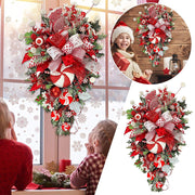 Christmas Wreath Candy Upside Down Tree  Window Door Wall Hanging Decoration
